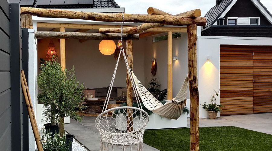 Hangmat Ibiza, Ibizastijl tuin, tuinplan