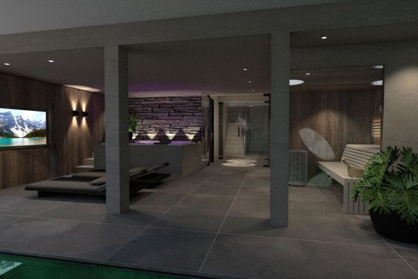 Privé Spa, binnenzwembad, maatwerk sauna, sauna met glas