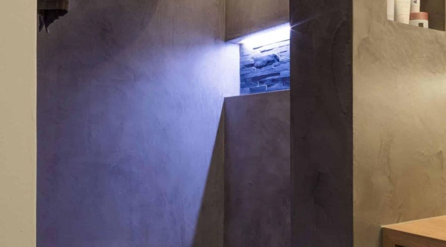 Beton ciree douche, betonlook badkamer, inloopdouche